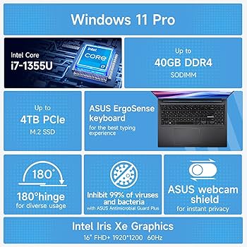 K*3様 ASUS Vivobook 16 Core i7-1355U メモリ1 Amazon.com: Asus Vivobook i7 Laptop, 16